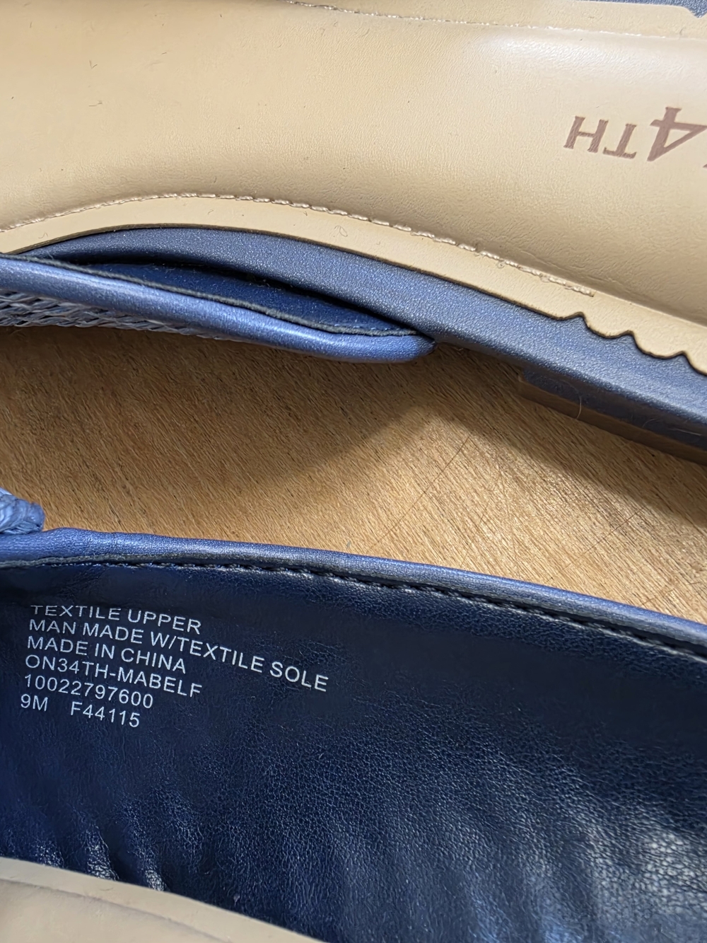 ON 34th Women’s Blue Woven Pointed-Toe Mules - Picture 3 of 4
